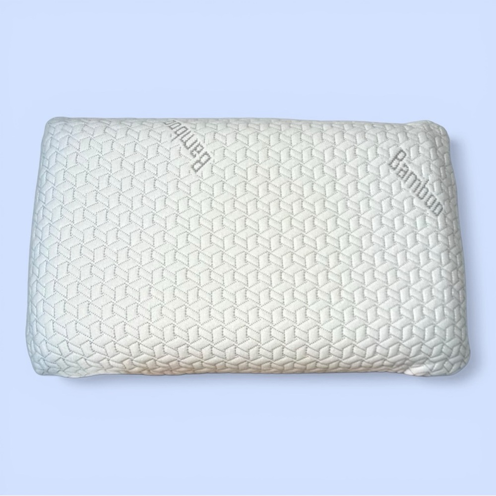 Small Memory Foam Pillow Compressible Medium Firm Breathable Bamboo Cover‎